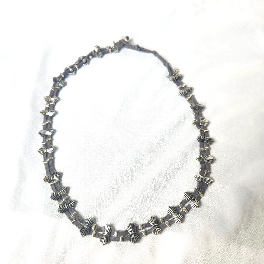 Lucky Brand Women's Leather Silvertoned Necklace